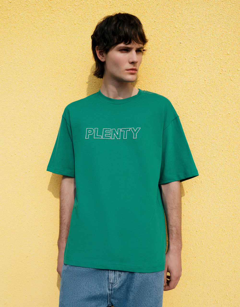 Letters Printed Knitted T-Shirt