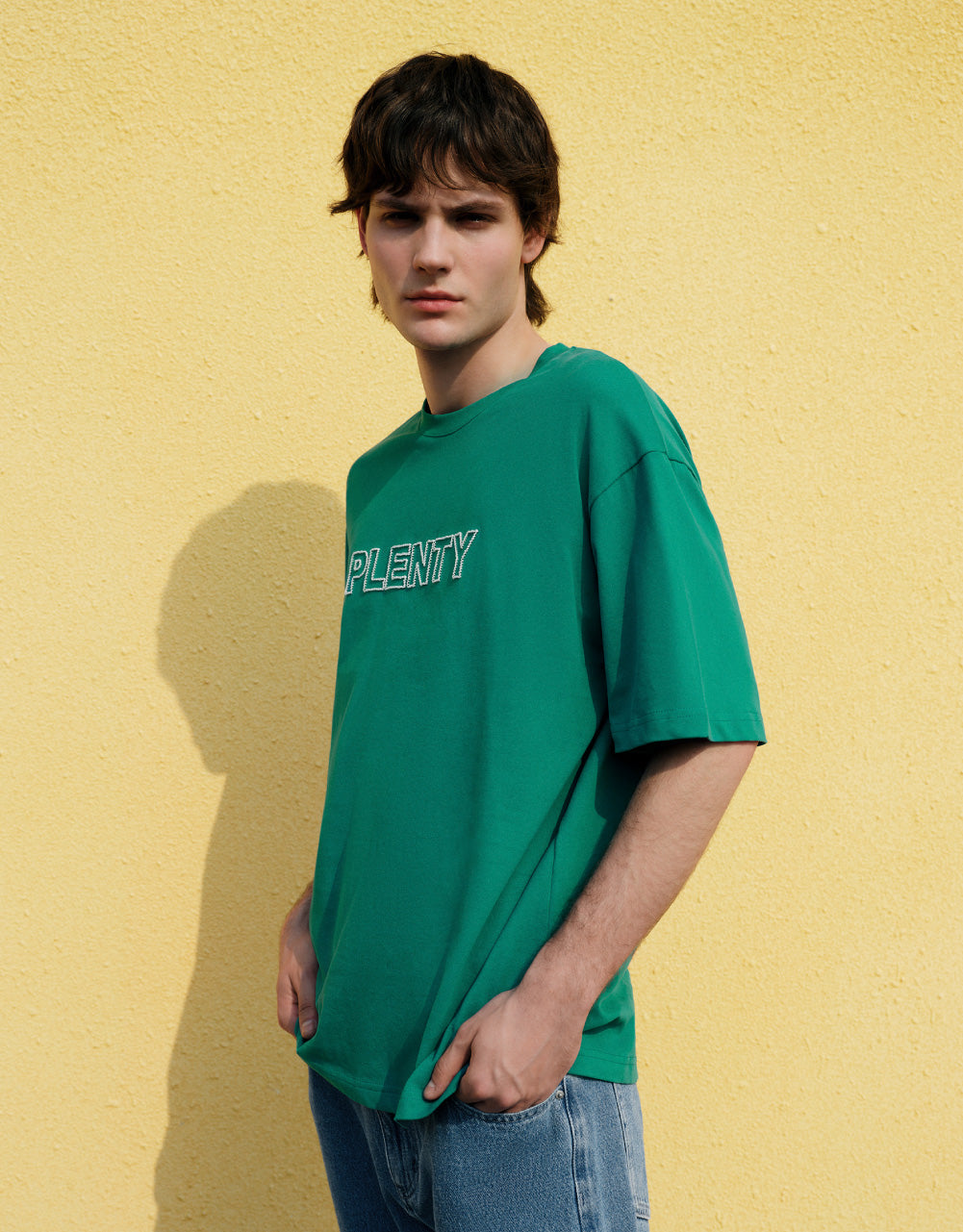 Letters Printed Knitted T-Shirt