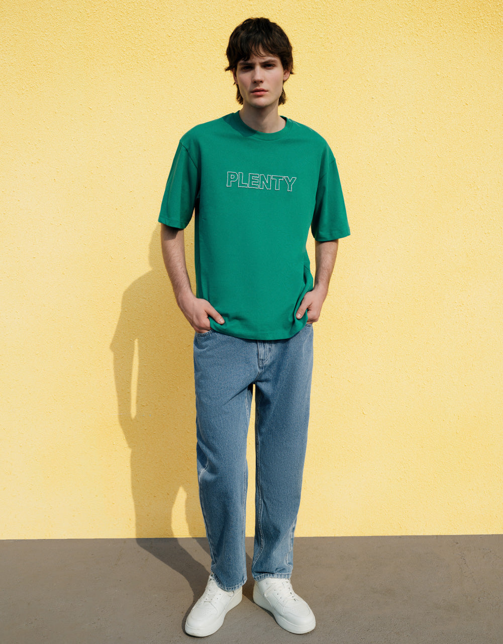 Letters Printed Knitted T-Shirt