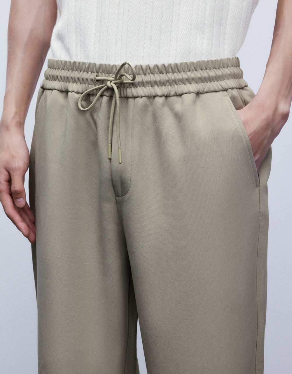 Drawstring Waist Straight Pants