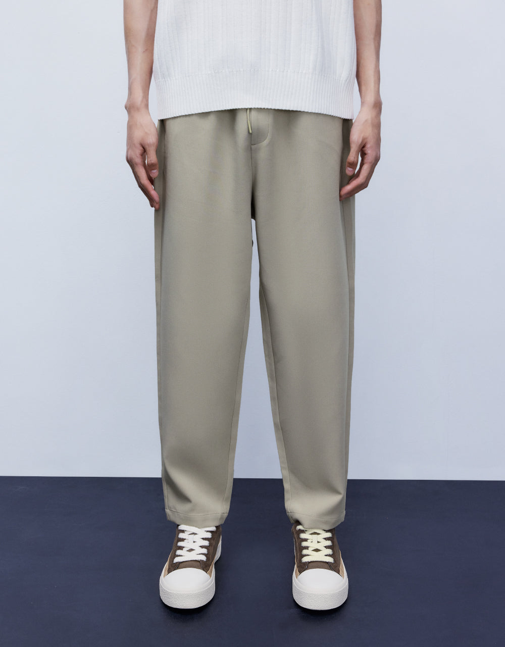 Drawstring Waist Straight Pants