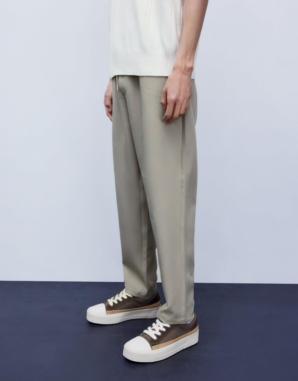 Drawstring Waist Straight Pants