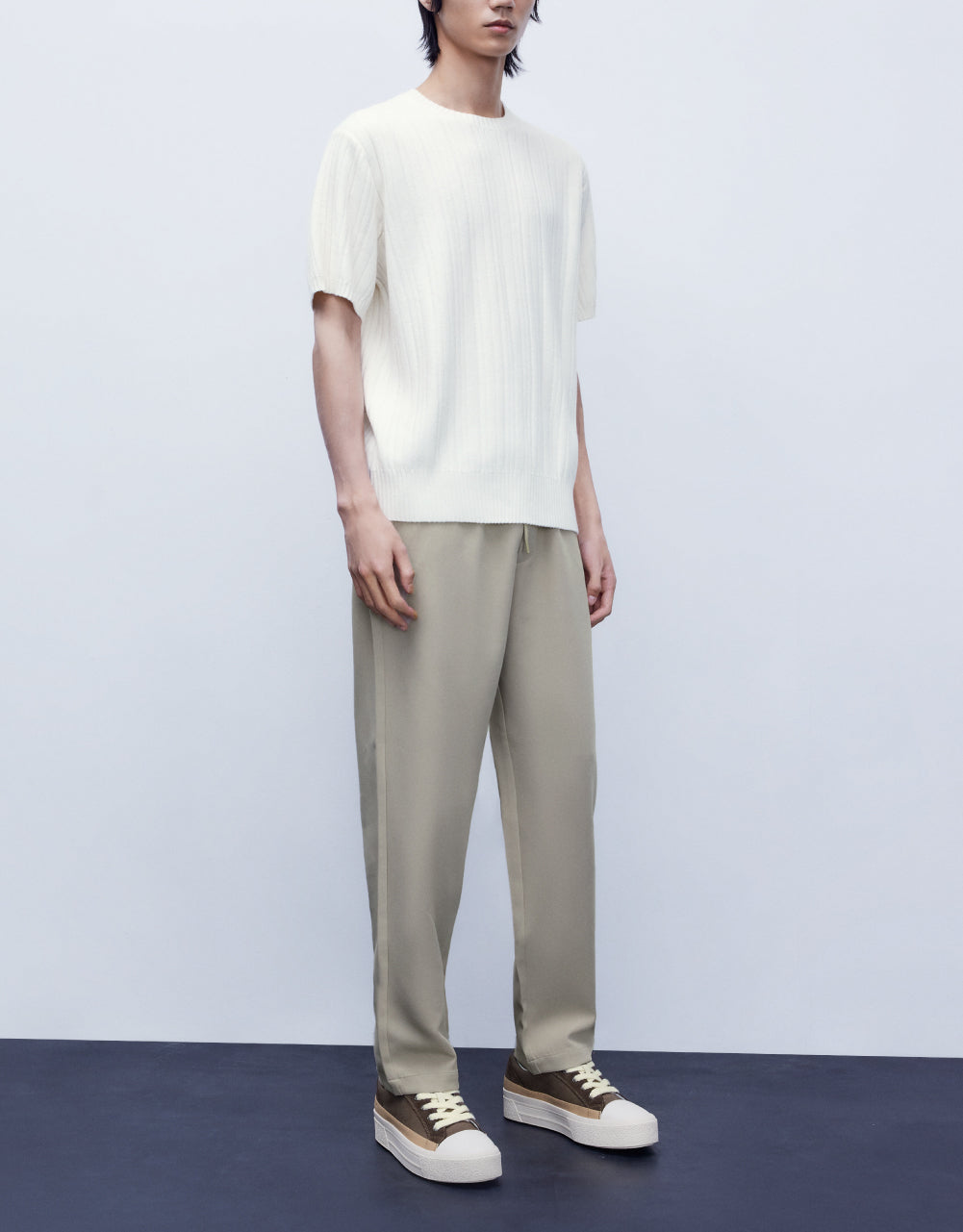 Drawstring Waist Straight Pants
