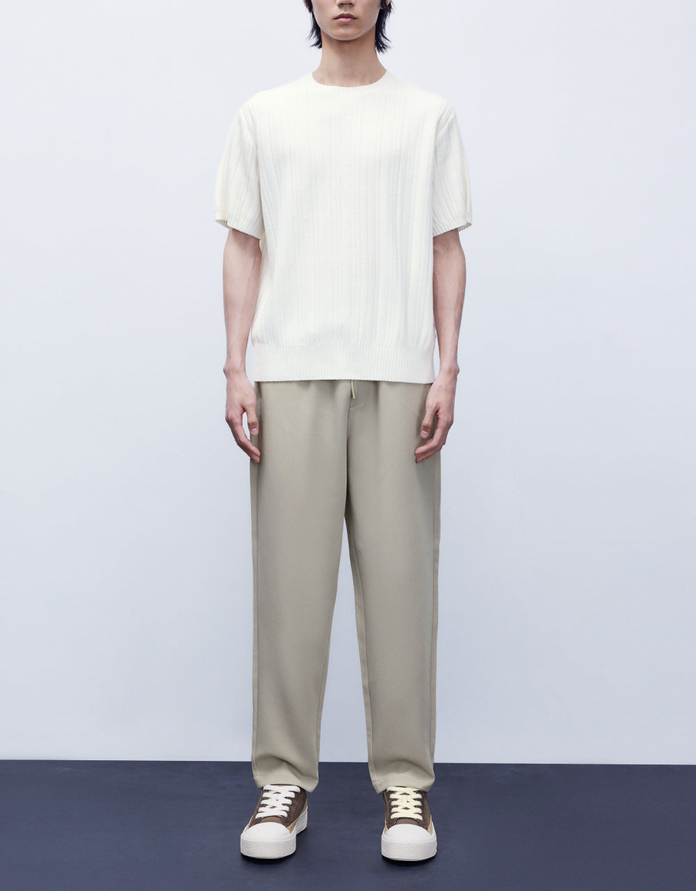 Drawstring Waist Straight Pants