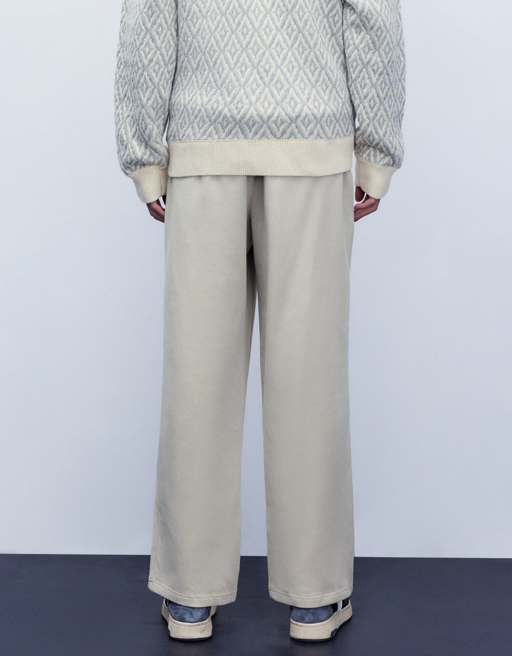 Elastic Waist Straight Pants