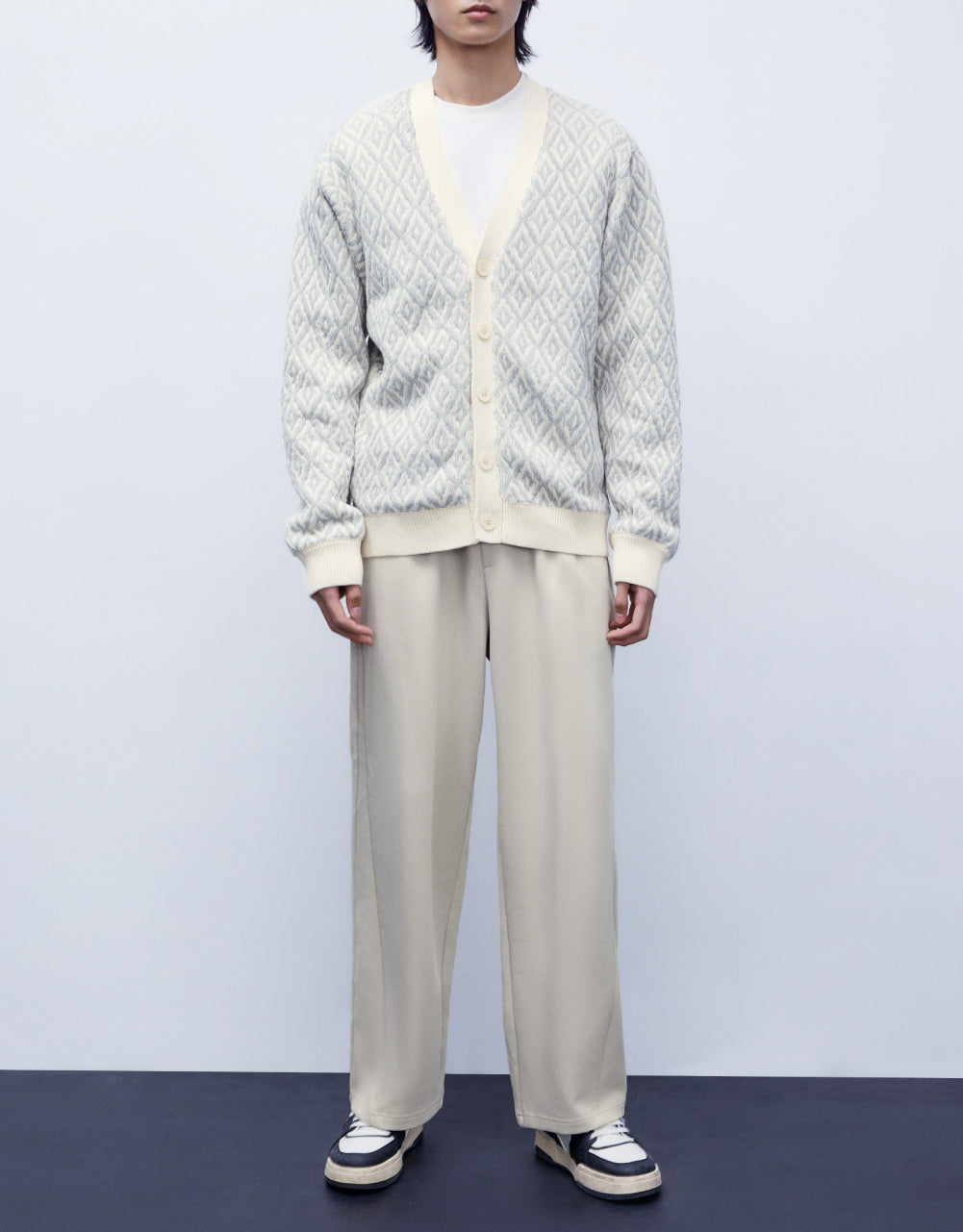 Elastic Waist Straight Pants