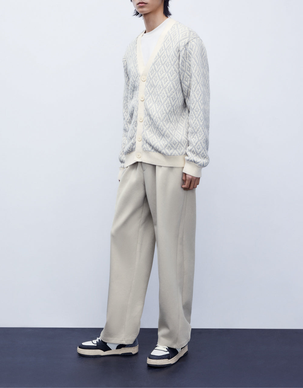 Elastic Waist Straight Pants