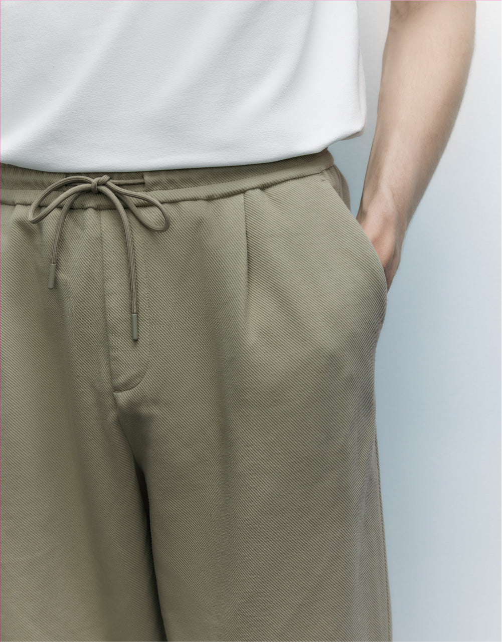 Drawstring Waist Straight Pants