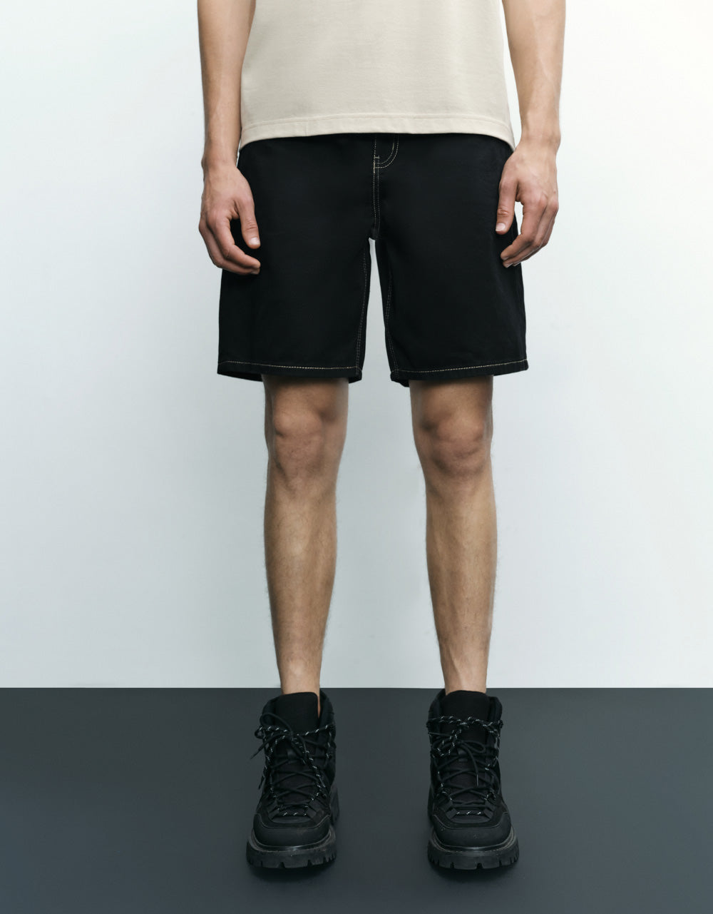 Mid-Waist Denim Shorts