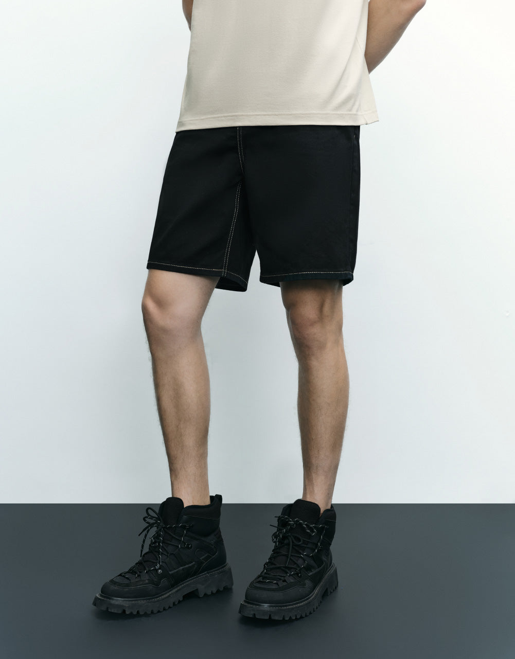 Mid-Waist Denim Shorts