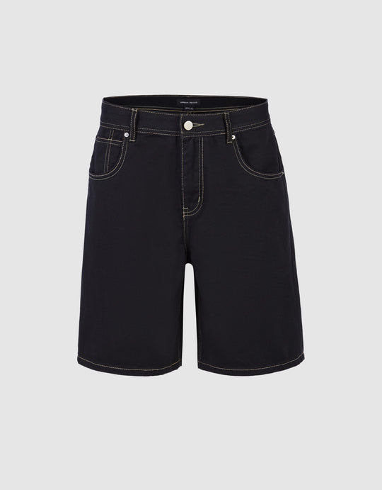 Mid-Waist Denim Shorts