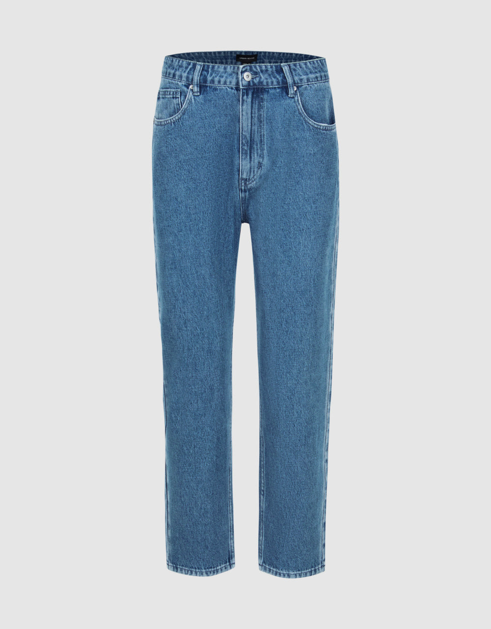Straight Jeans With Faded Edges