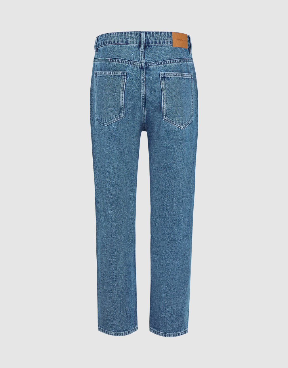 Straight Jeans With Faded Edges