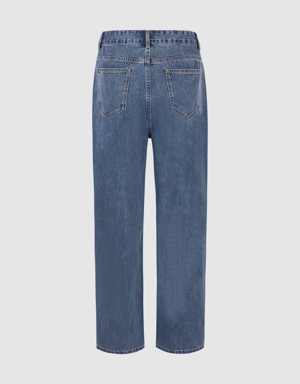 Mid-Waist Straight Jeans