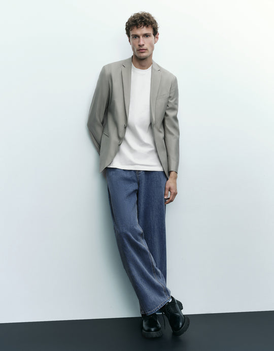 Mid-Waist Straight Jeans