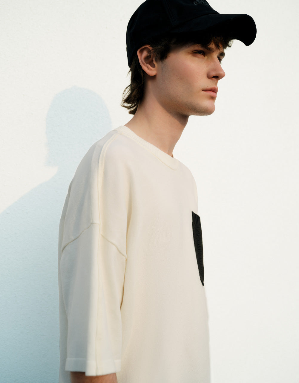 Pocket Detail Crew Neck Knitted T-Shirt