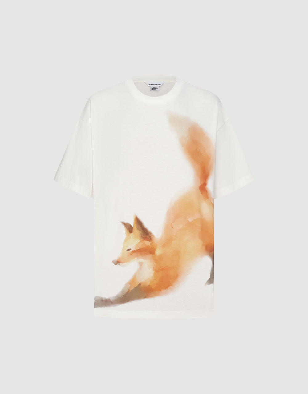 Fox Print Crew Neck T-Shirt