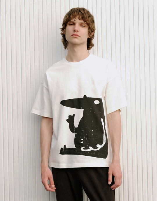 Animal Printed Crew Neck T-Shirt