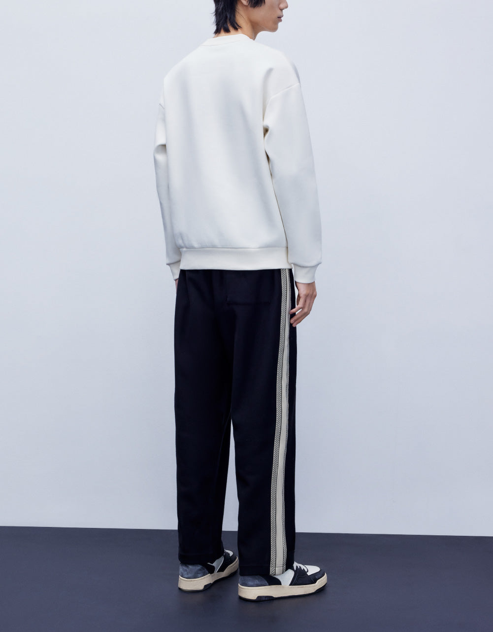 Stripe Side Straight Leg Trousers