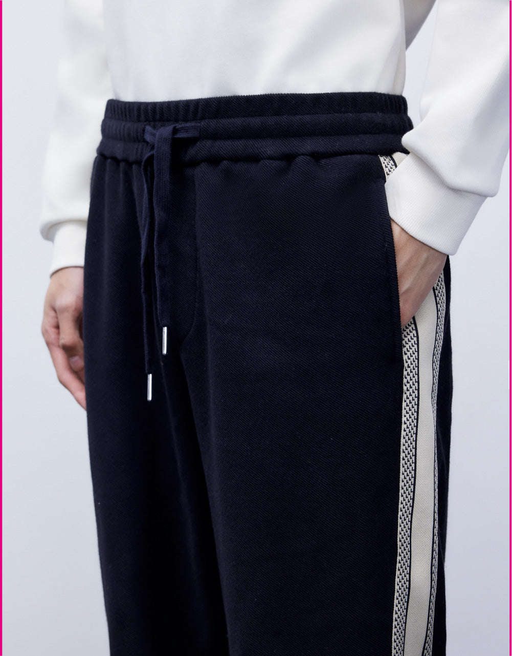 Stripe Side Straight Leg Trousers