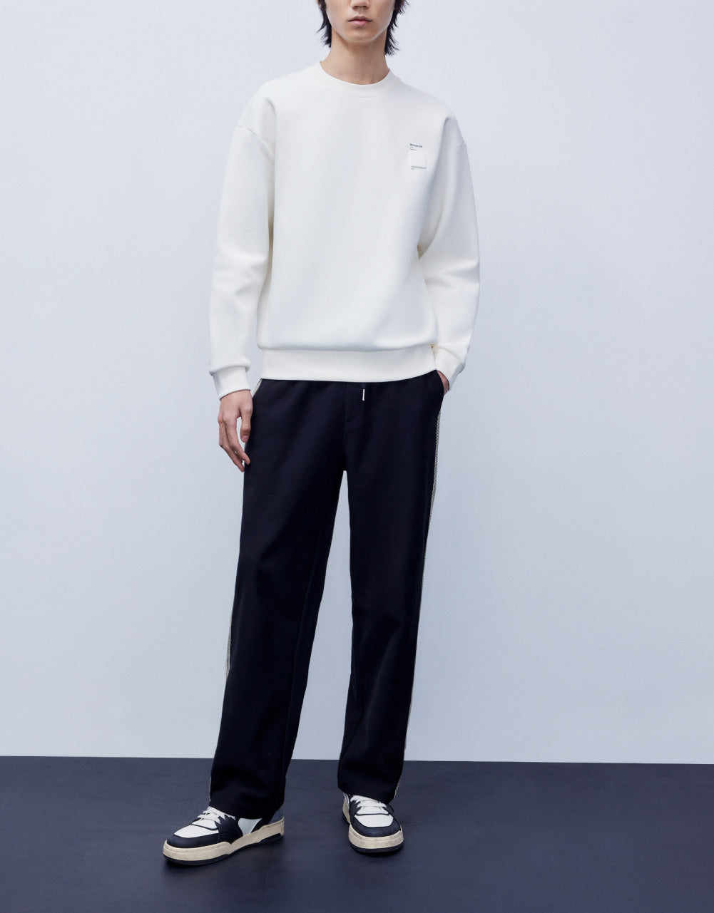Stripe Side Straight Leg Trousers