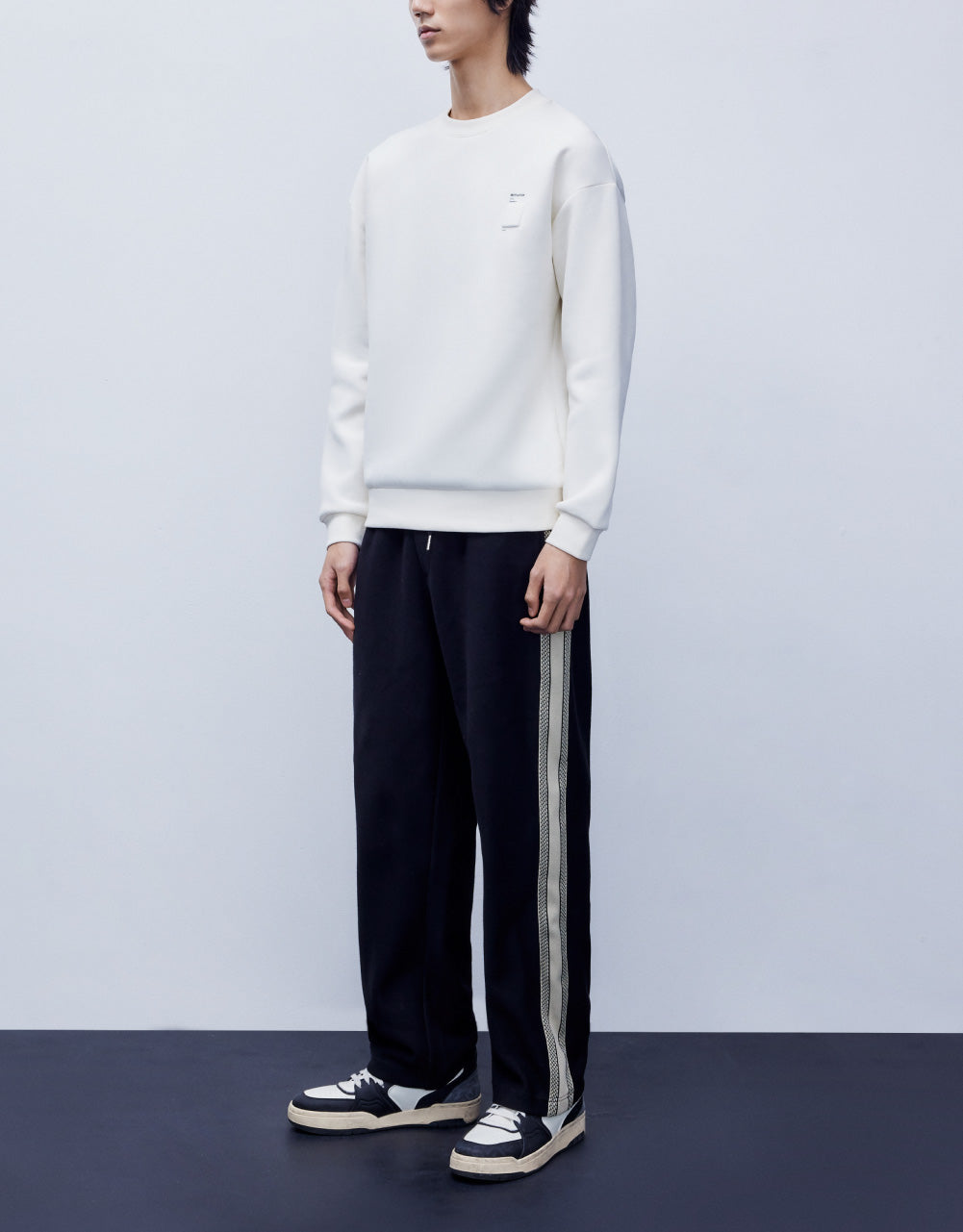 Stripe Side Straight Leg Trousers