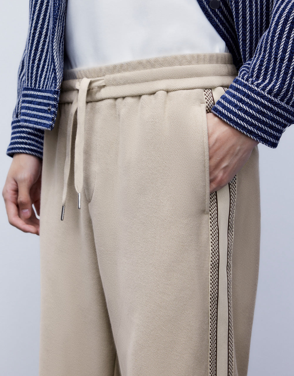 Stripe Side Straight Leg Trousers