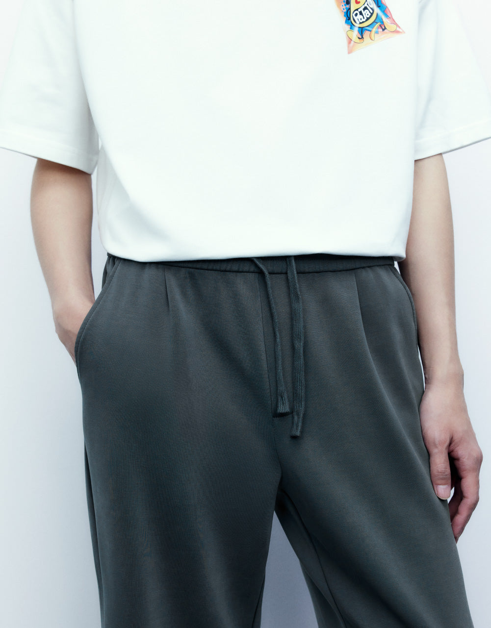 Drawstring Waist Knitted Pants