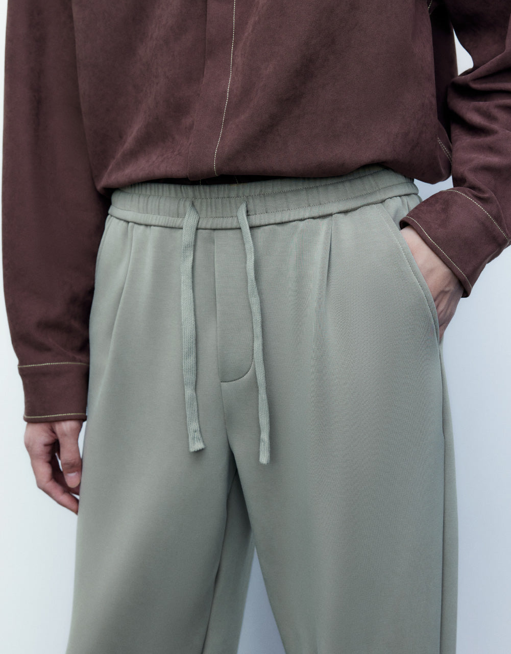 Drawstring Waist Knitted Pants