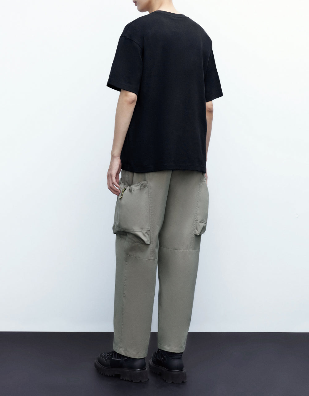 Elastic Waist Pants With Pockets