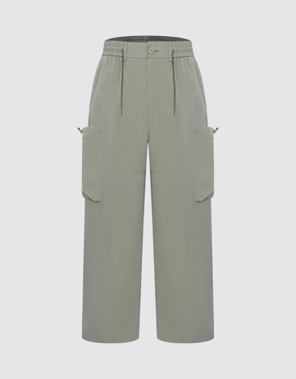 Elastic Waist Pants With Pockets