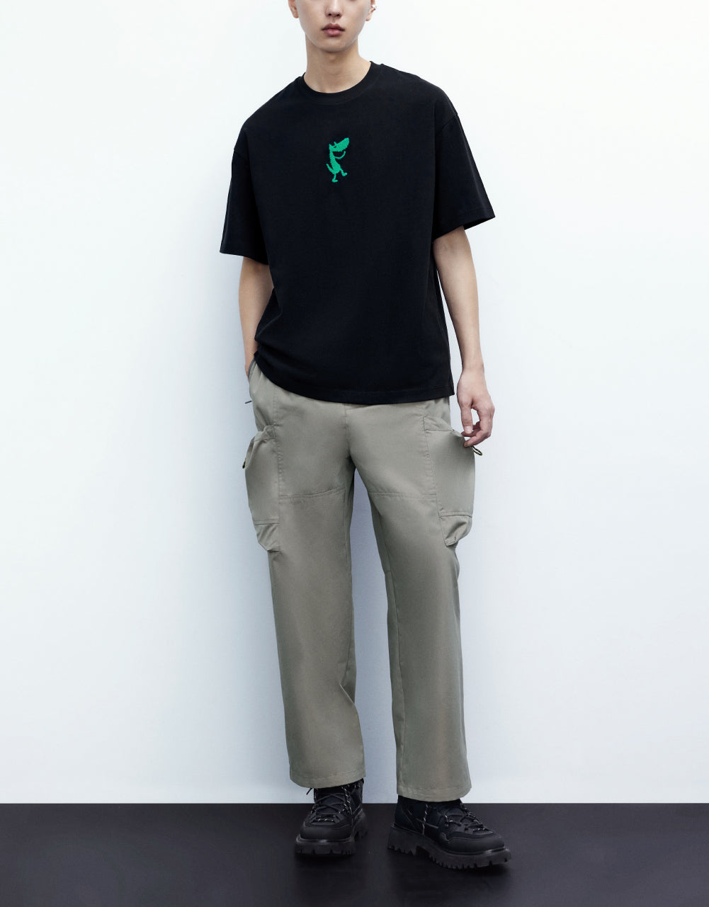 Elastic Waist Pants With Pockets