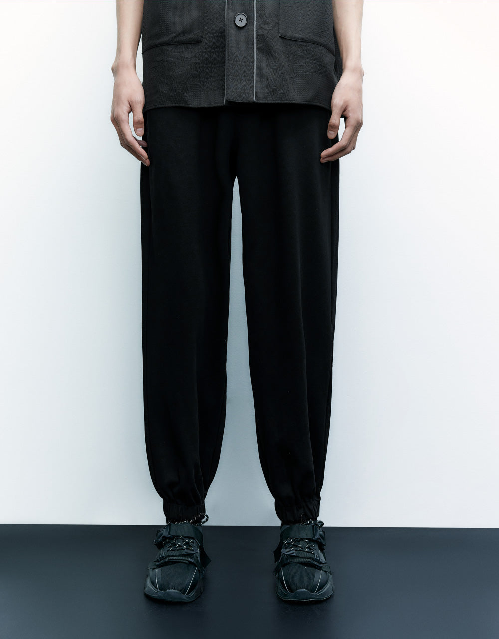 Drawstring Hem Knitted Jogger Pants