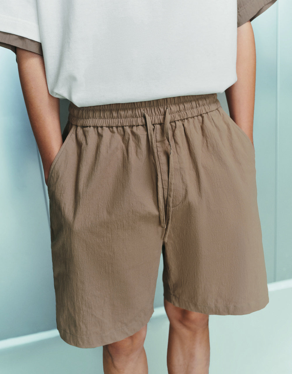 Oversized Drawstring Waist Shorts