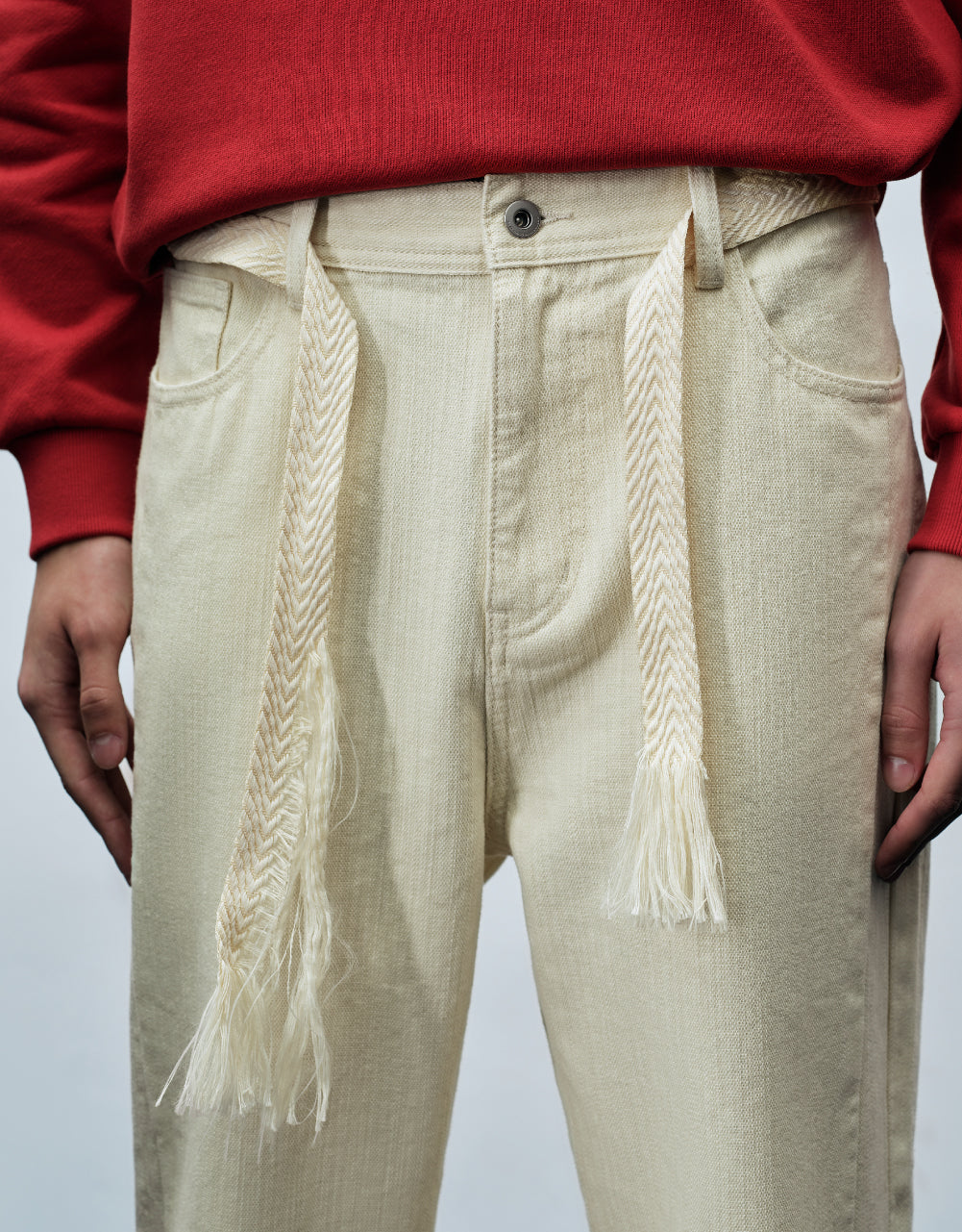 Oversized Straight Jeans With Belt