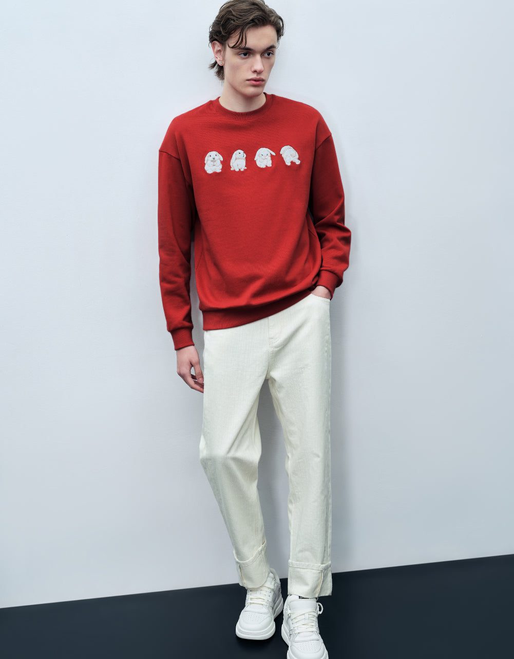 Oversized Straight Jeans With Belt