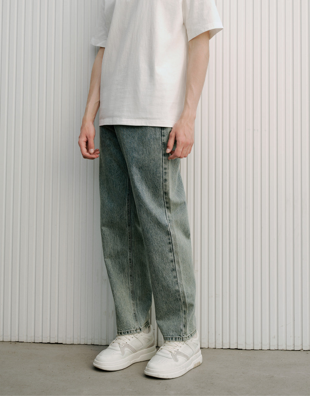 Mid-Waist Straight Jeans
