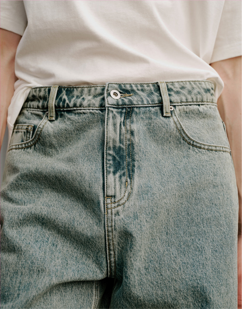 Mid-Waist Straight Jeans