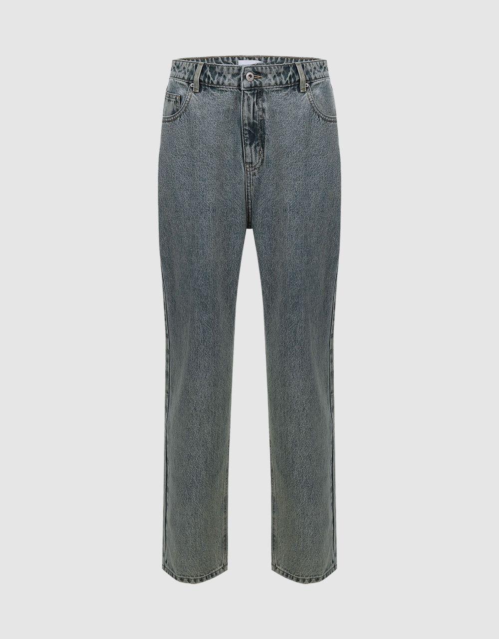 Mid-Waist Straight Jeans