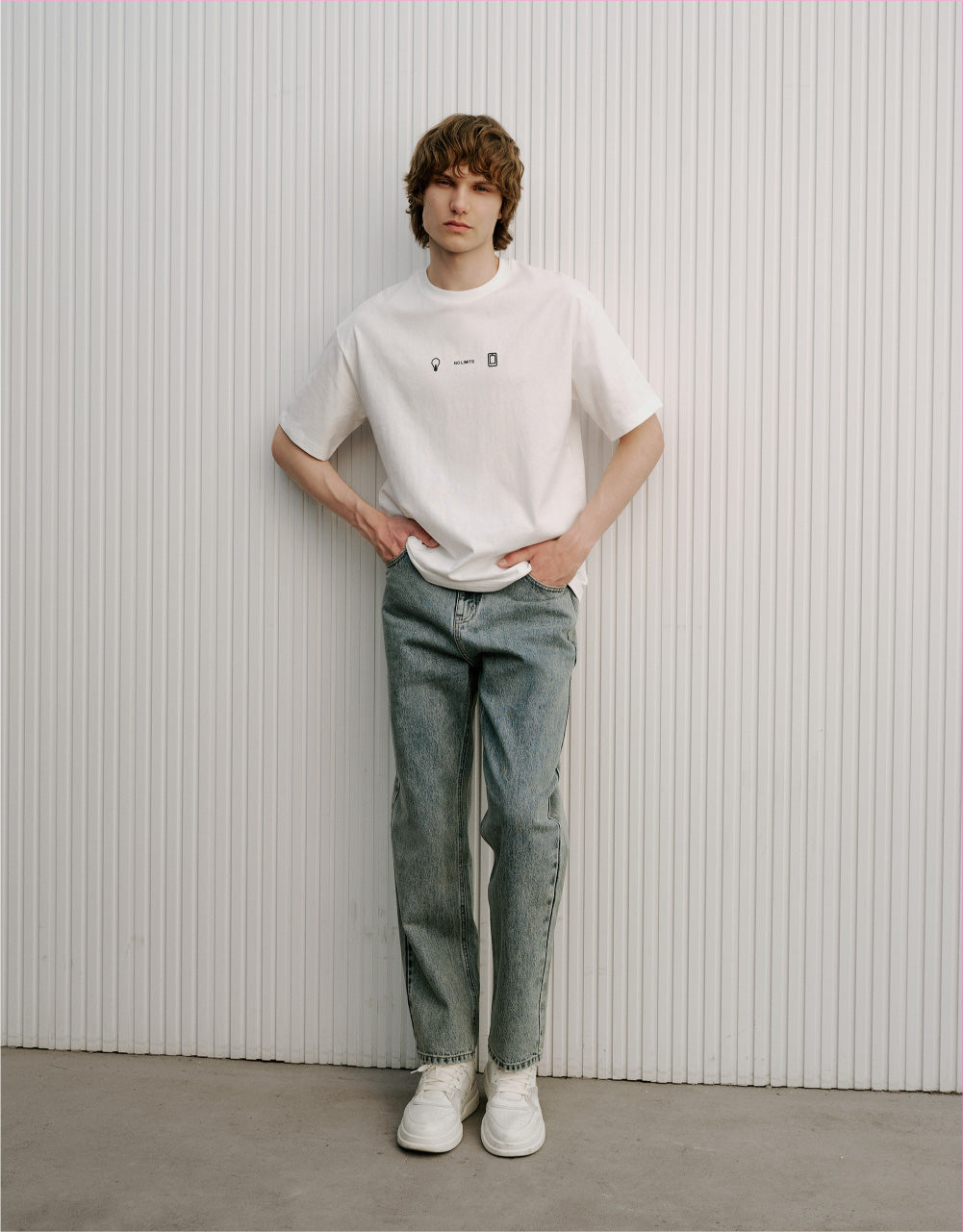 Mid-Waist Straight Jeans