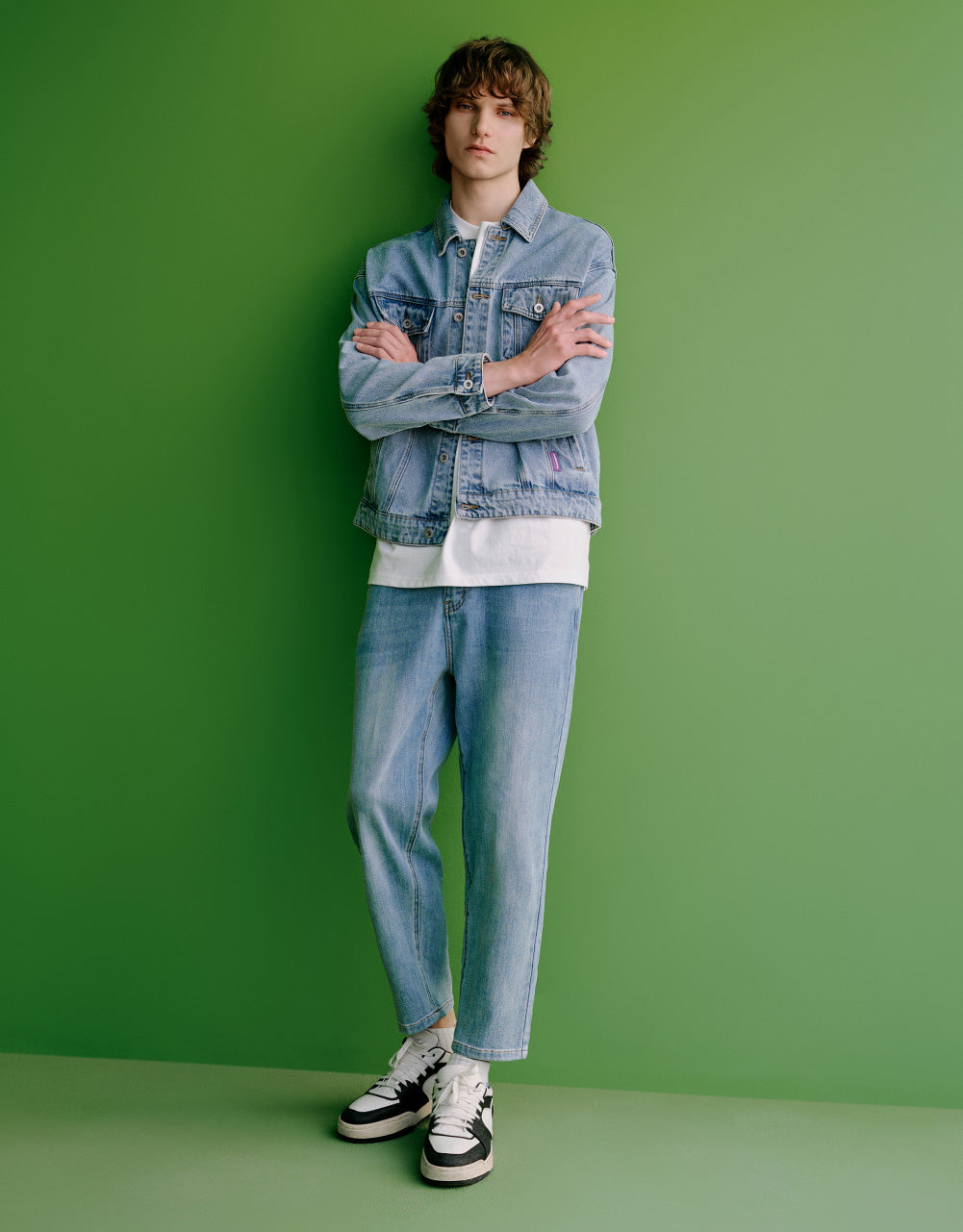 Mid-Waist Straight Jeans