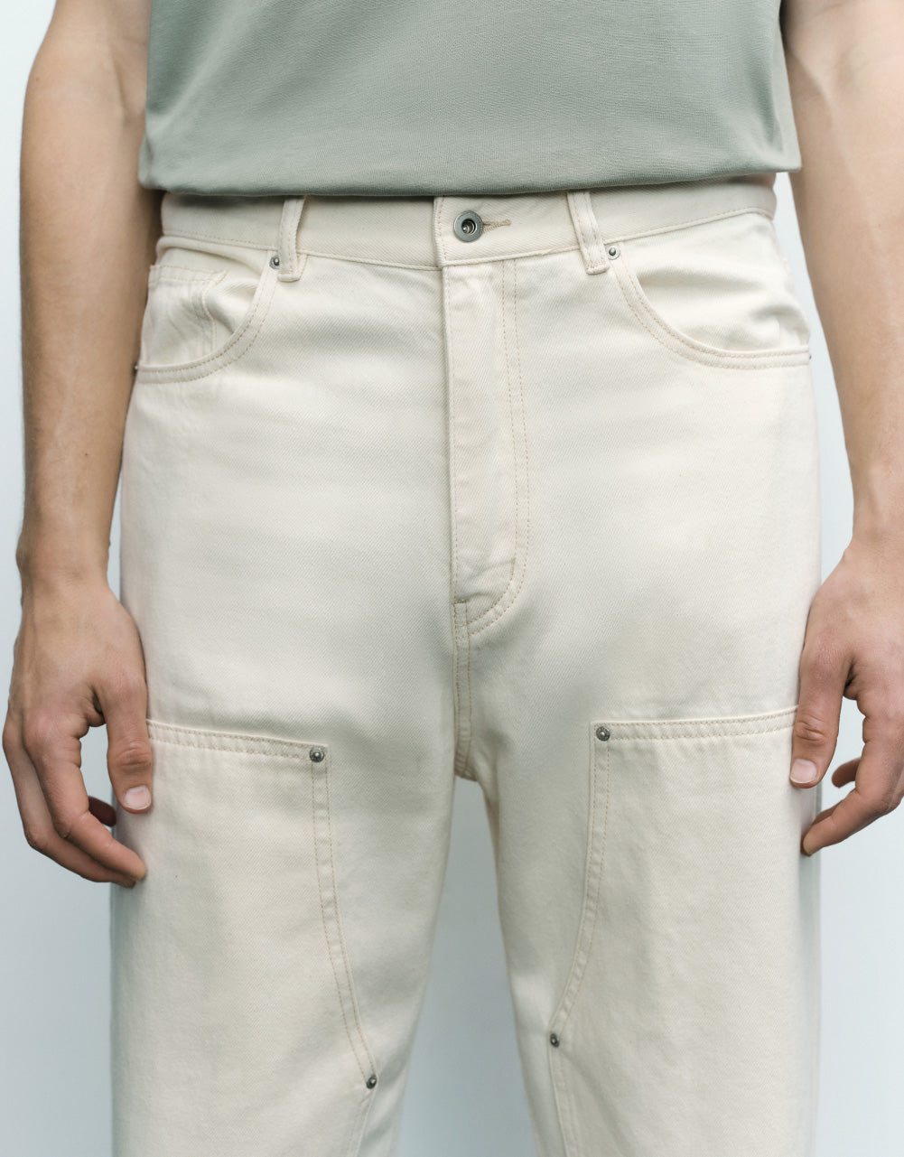 Mid-Waist Straight Jeans