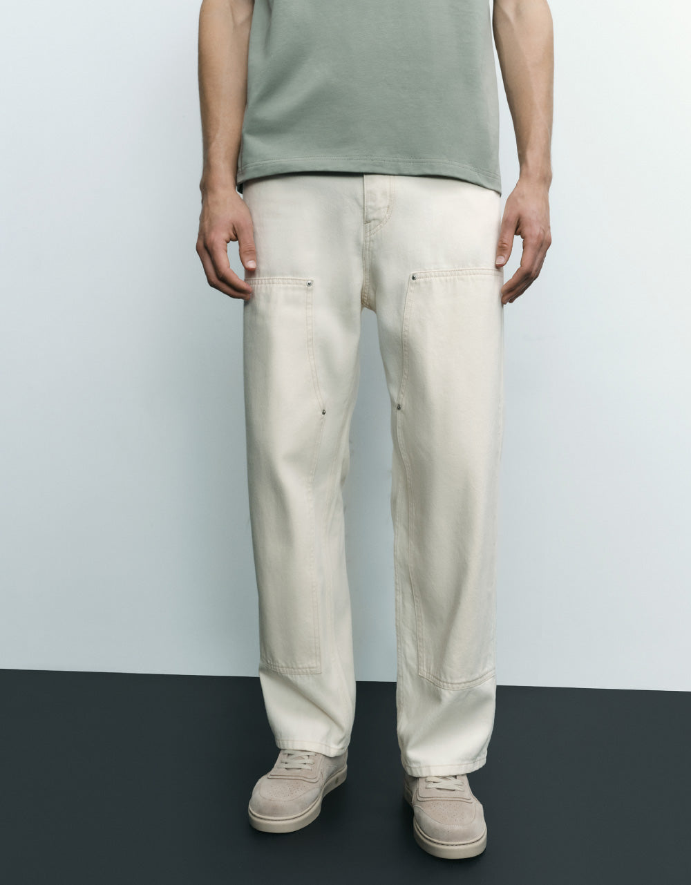Mid-Waist Straight Jeans