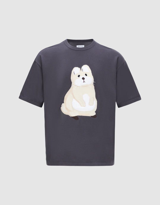 Animal Embroidered Knitted T-Shirt