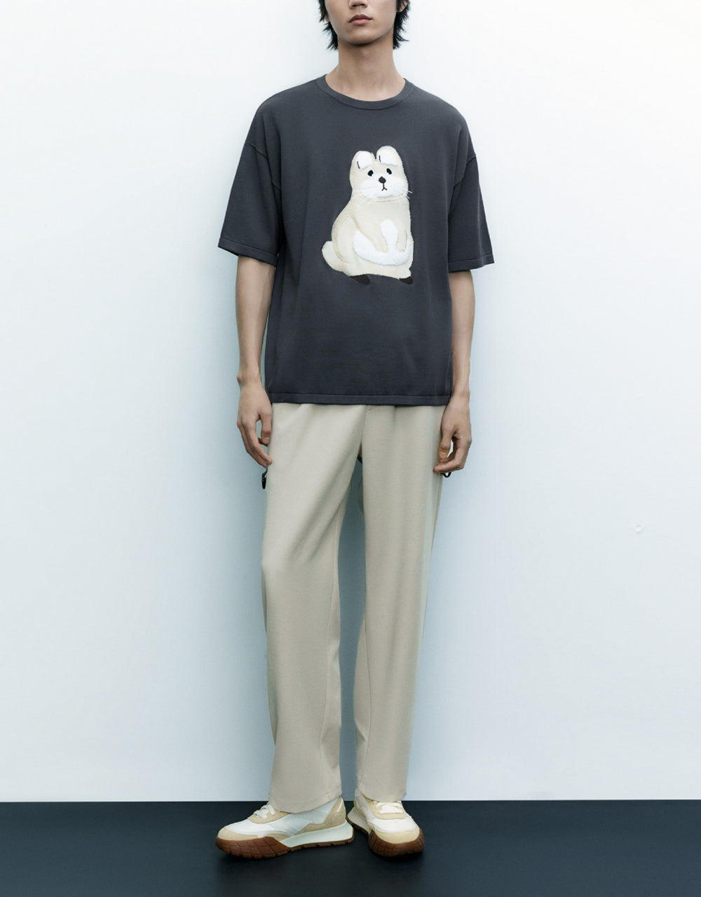 Animal Embroidered Knitted T-Shirt