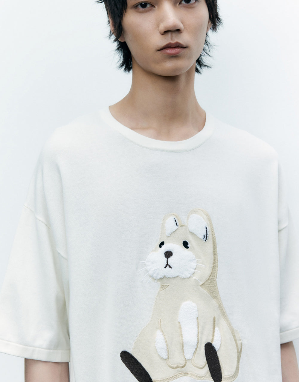 Animal Embroidered Knitted T-Shirt