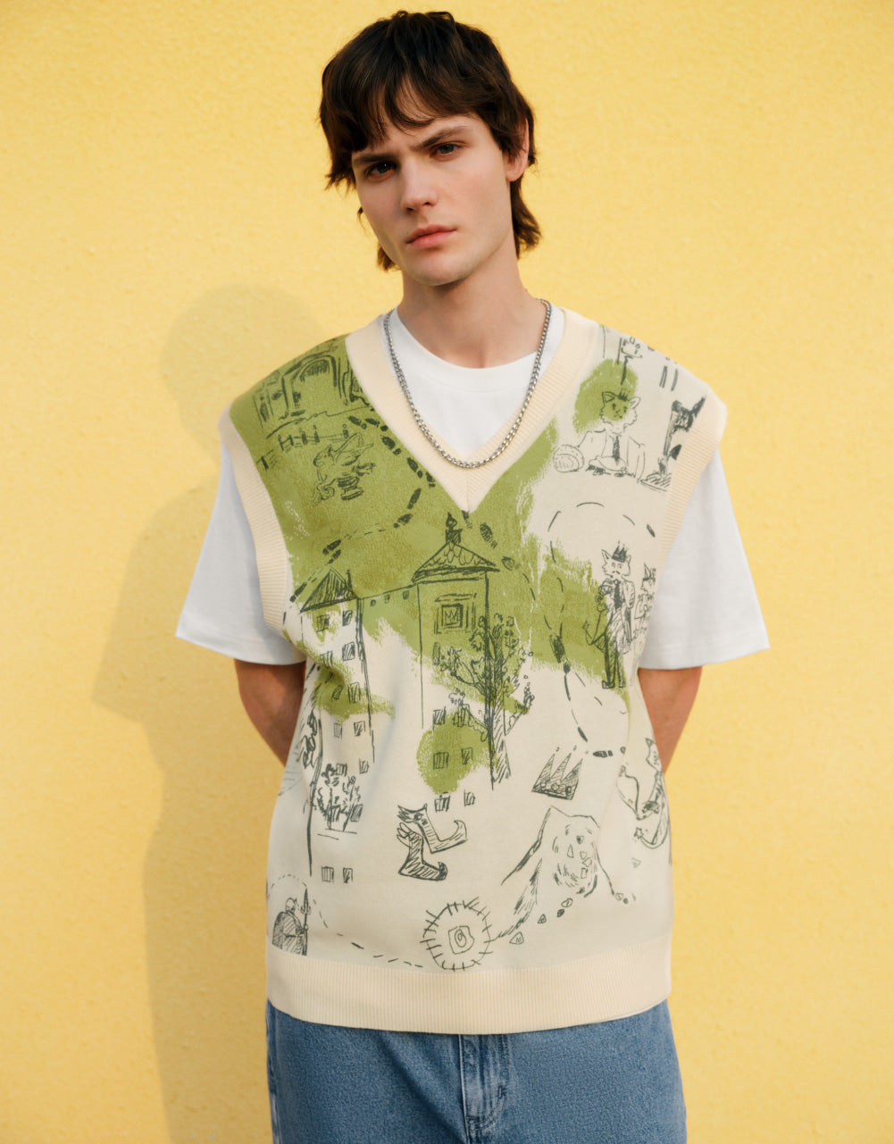 Cartoon Knitted Vest