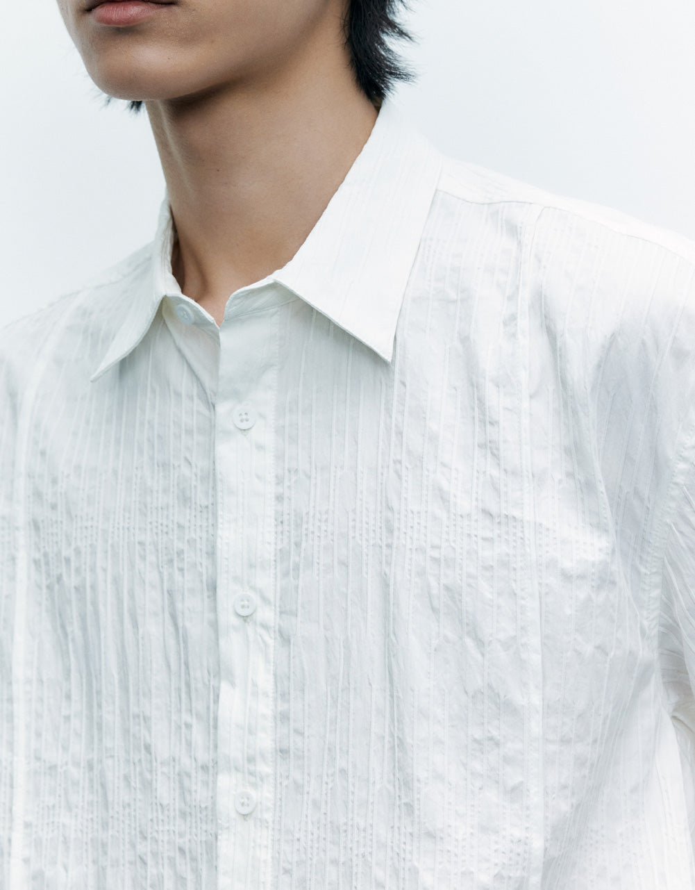Textured Drop Shoulder Sleeve Loose Shirt