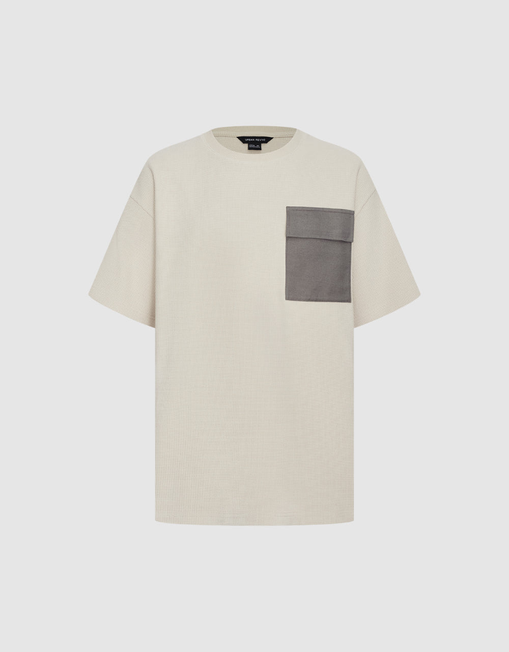 Fake Flap Pocket Textrued T-Shirt