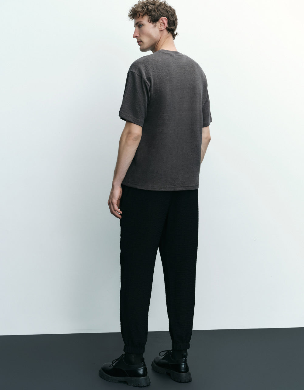 Knitted Drop Shoulder Sleeve  T-Shirt